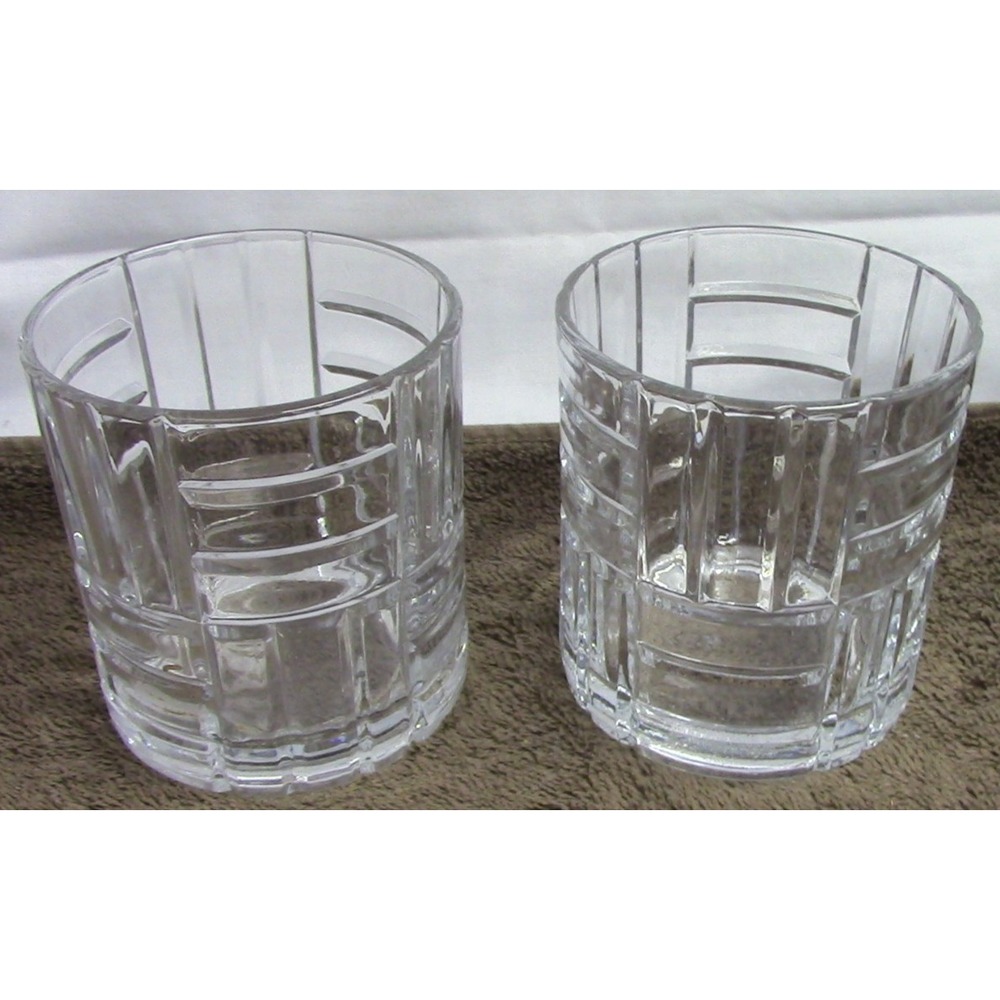 Set Of 2 Vintage Studio Crystal Old Fashioned Lowball Glasses